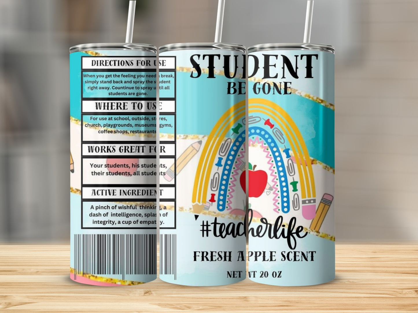 Student Be Gone Fresh Apple Scent Teacher Tumblers