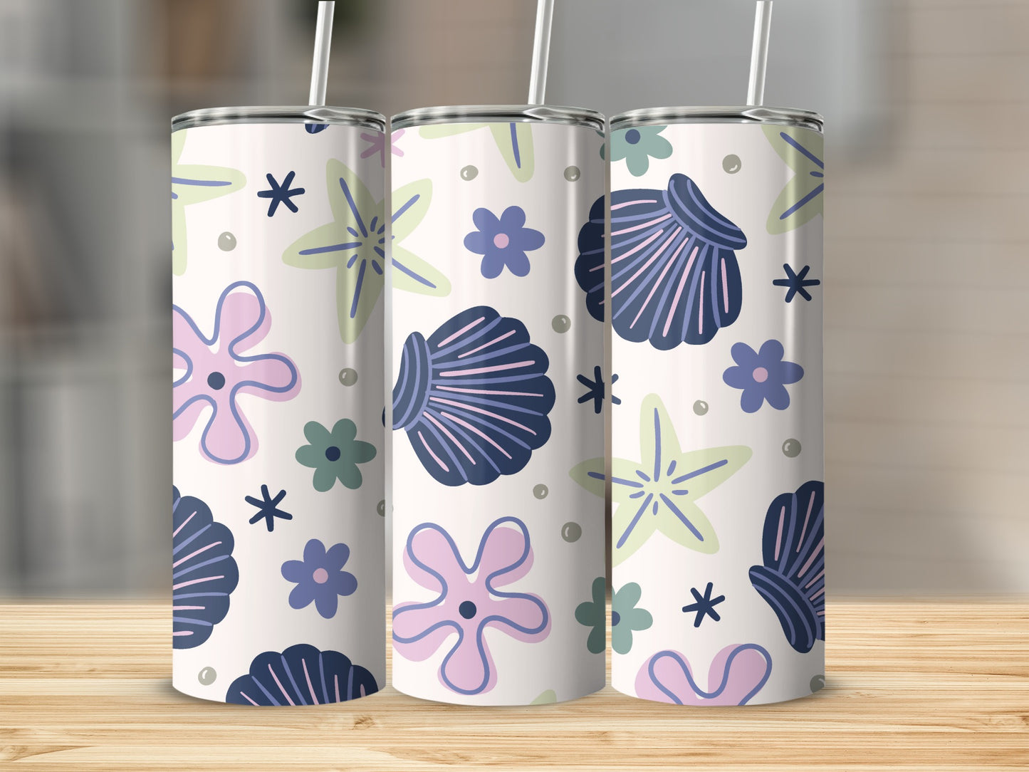 Beautiful Ocean Themed Pattern Tumbler for Sea Lovers