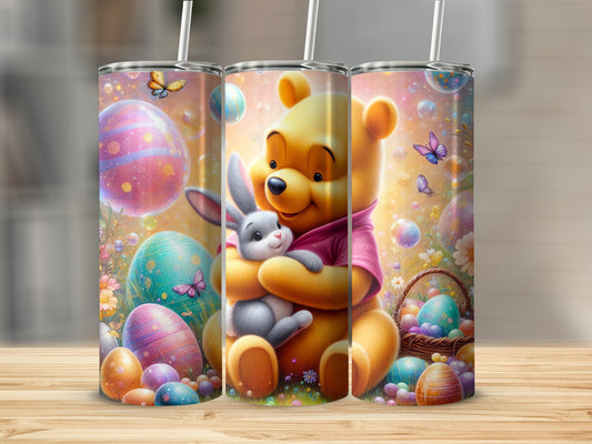 Pooh Bear Bunny Easter Eggs Happy Scene Tumbler product type