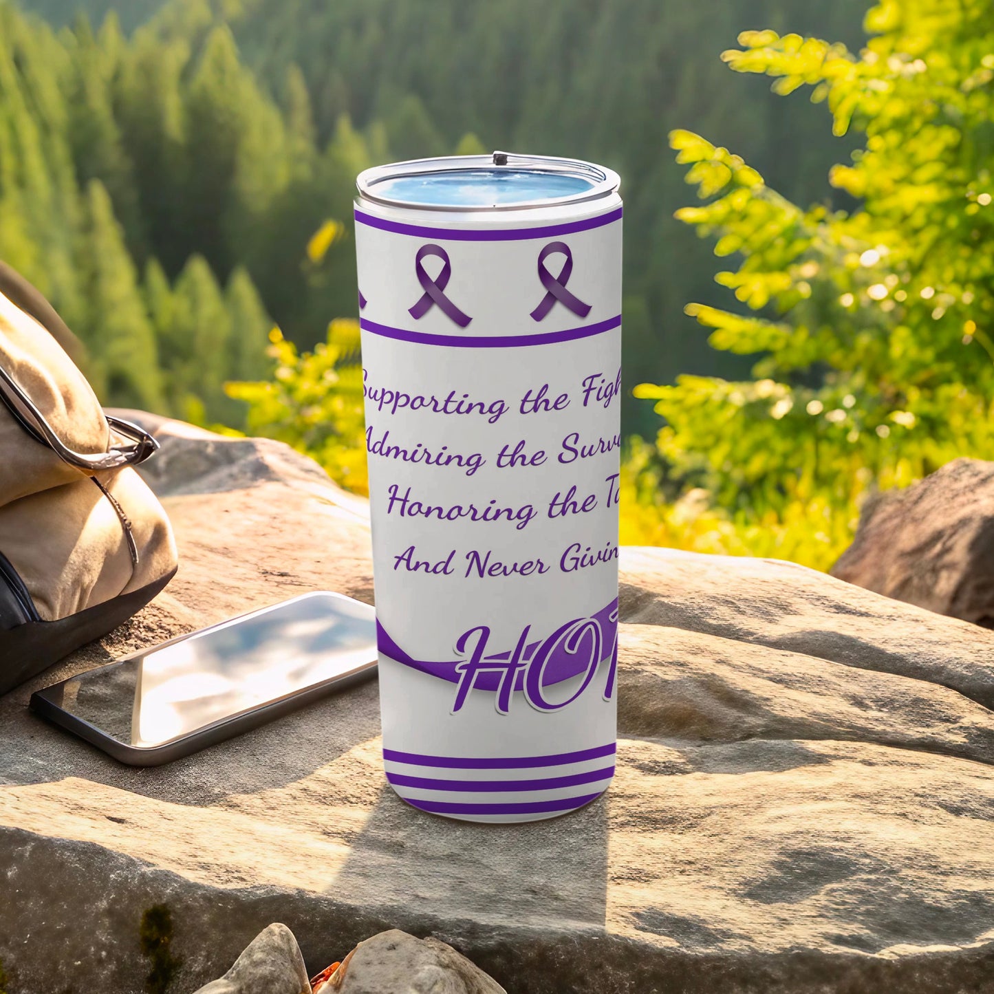 Supporting the Fight Honoring the Thrivers HOPE tumbler product type