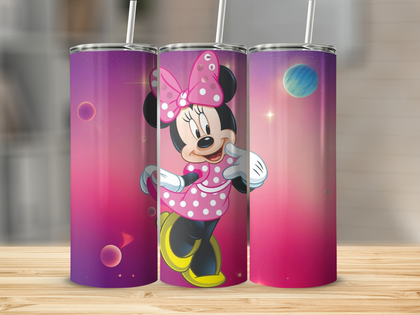 Minnie Mouse and Space Theme Tumbler Cup