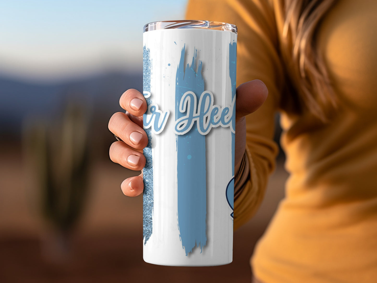 Tar Heels Vertical Stripes Mascot Tumblers