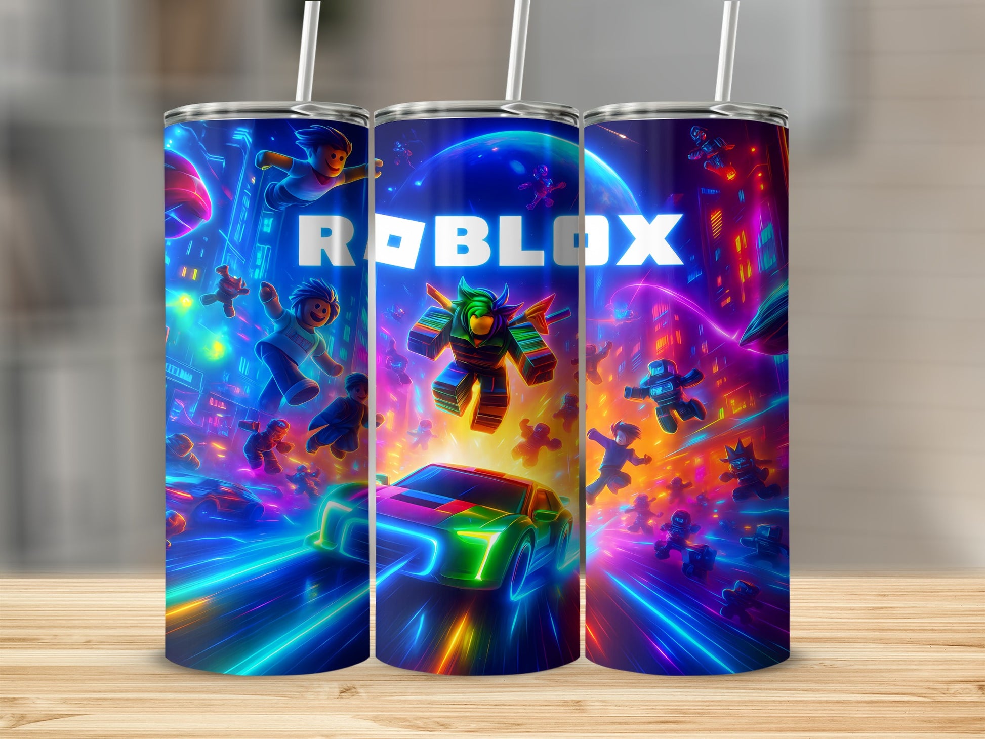 Vibrant Roblox Themed Tumblers Perfect for Gamers