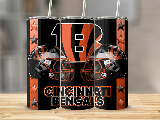 Cincinnati Bengals Football Helmets In Team Colors Tumblers