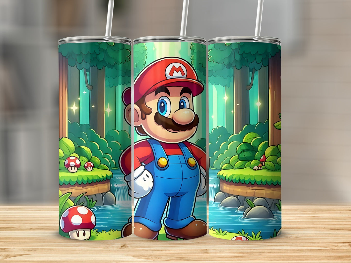 Colorful Super Character Forest Design Tumbler