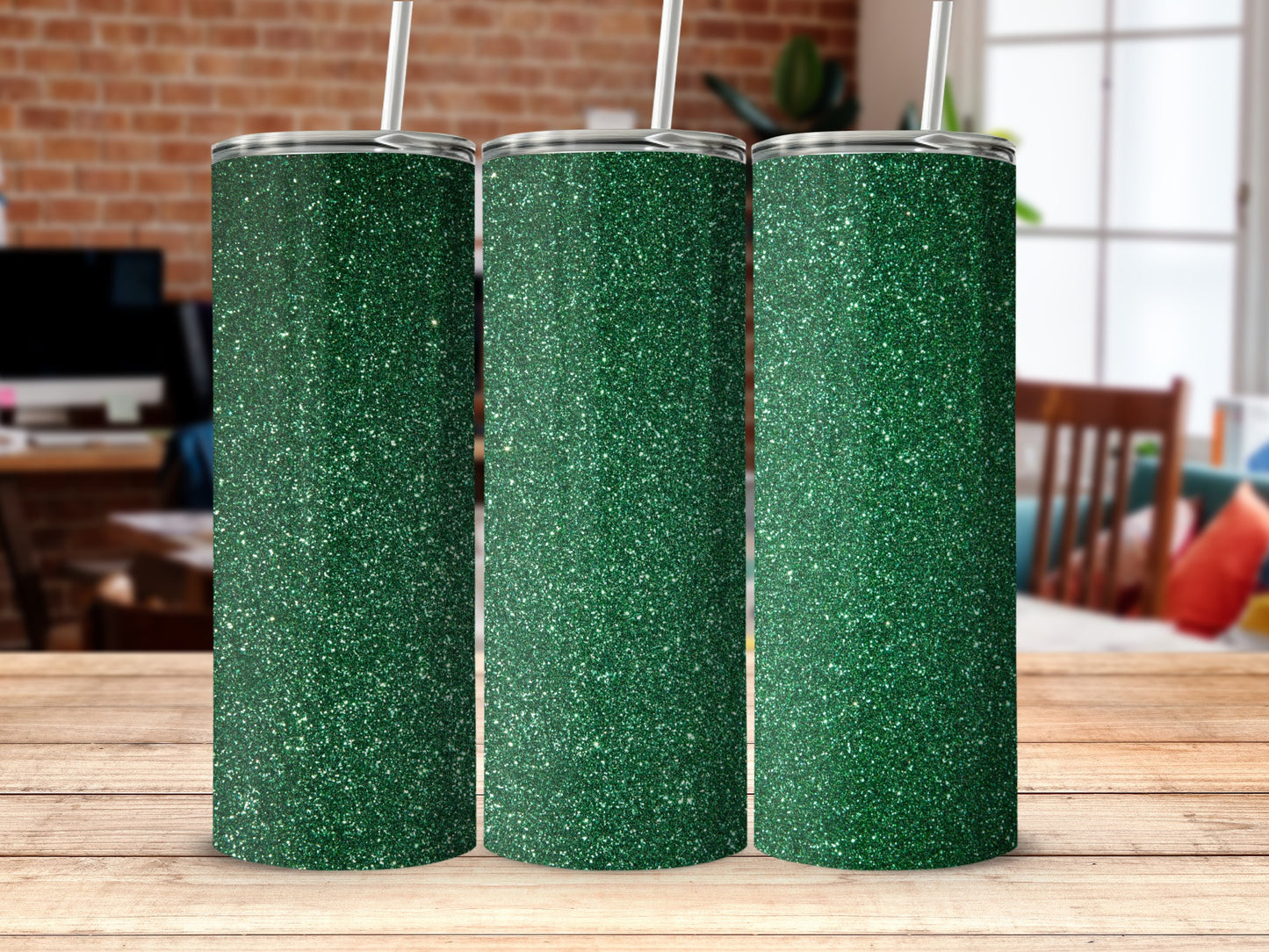 Sparkling Green Glitter Tumbler Perfect for Gifts