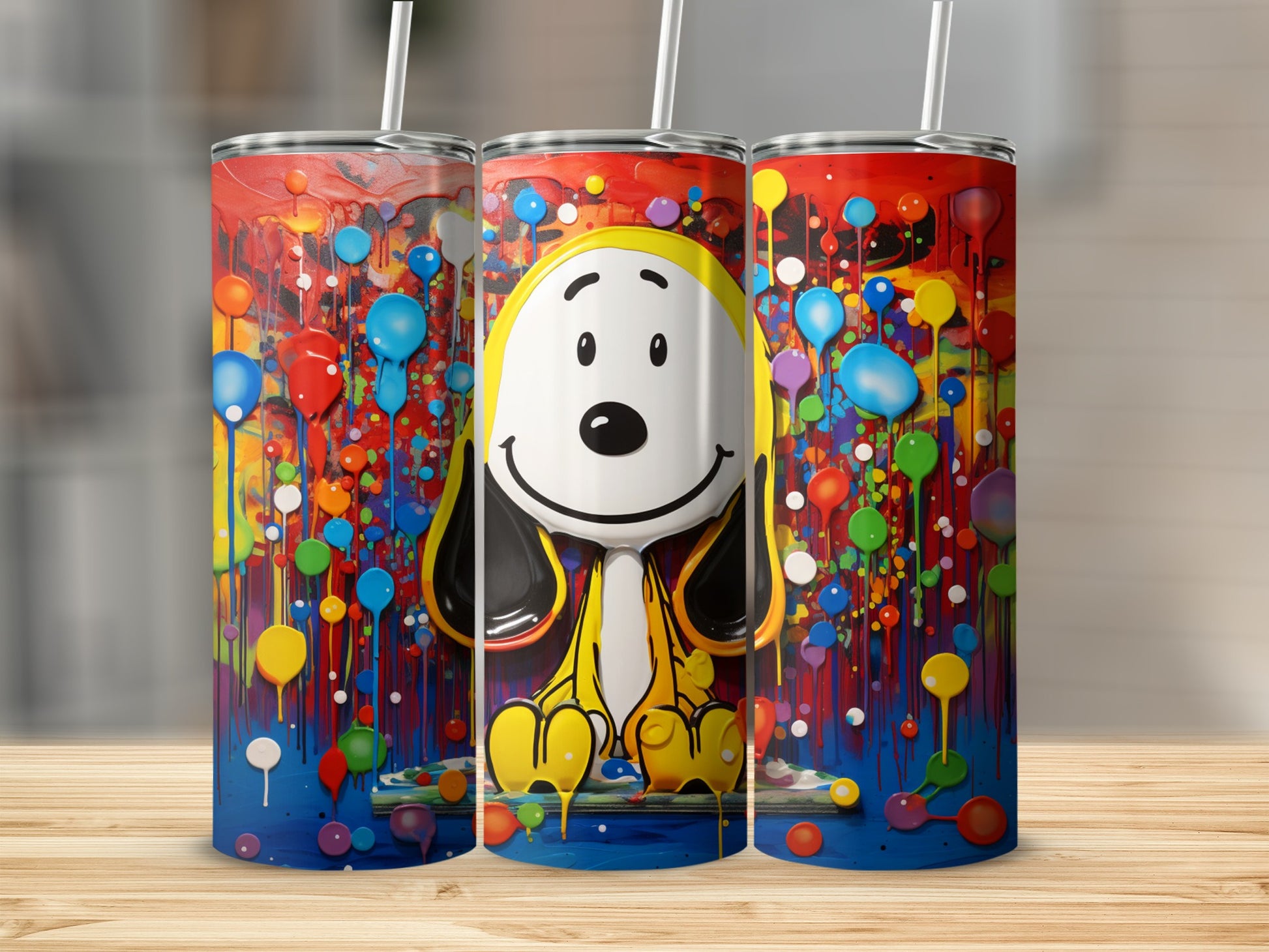 Colorful Cartoon Dog Theme Tumbler for Everyday Use