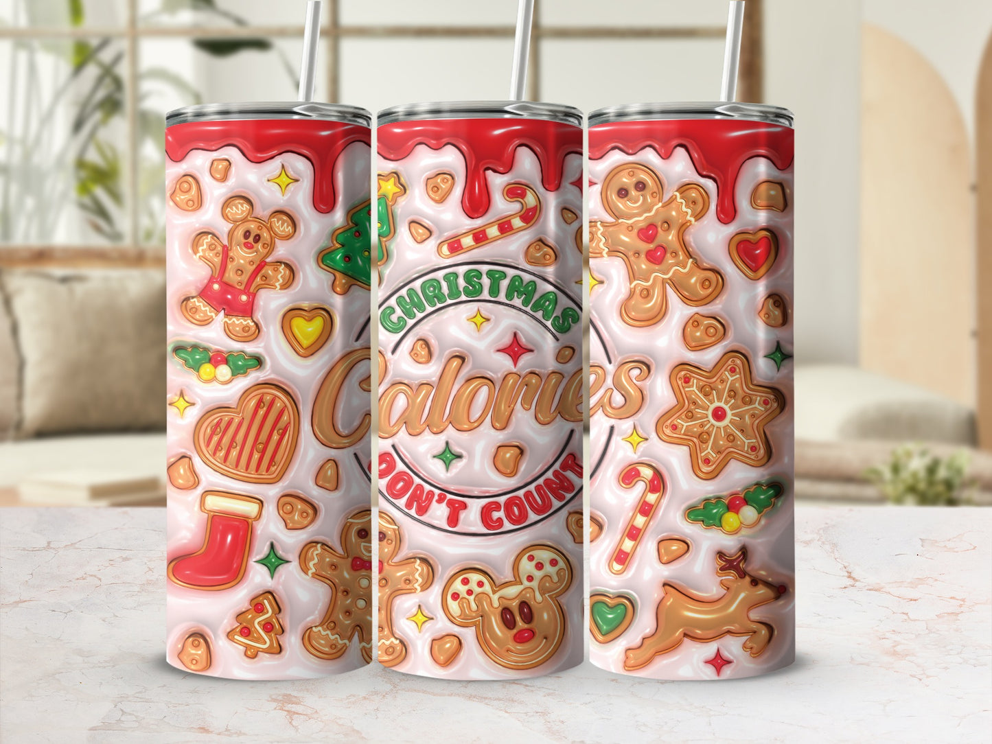 Christmas Calories Don't Count Gingerbread Tumbler