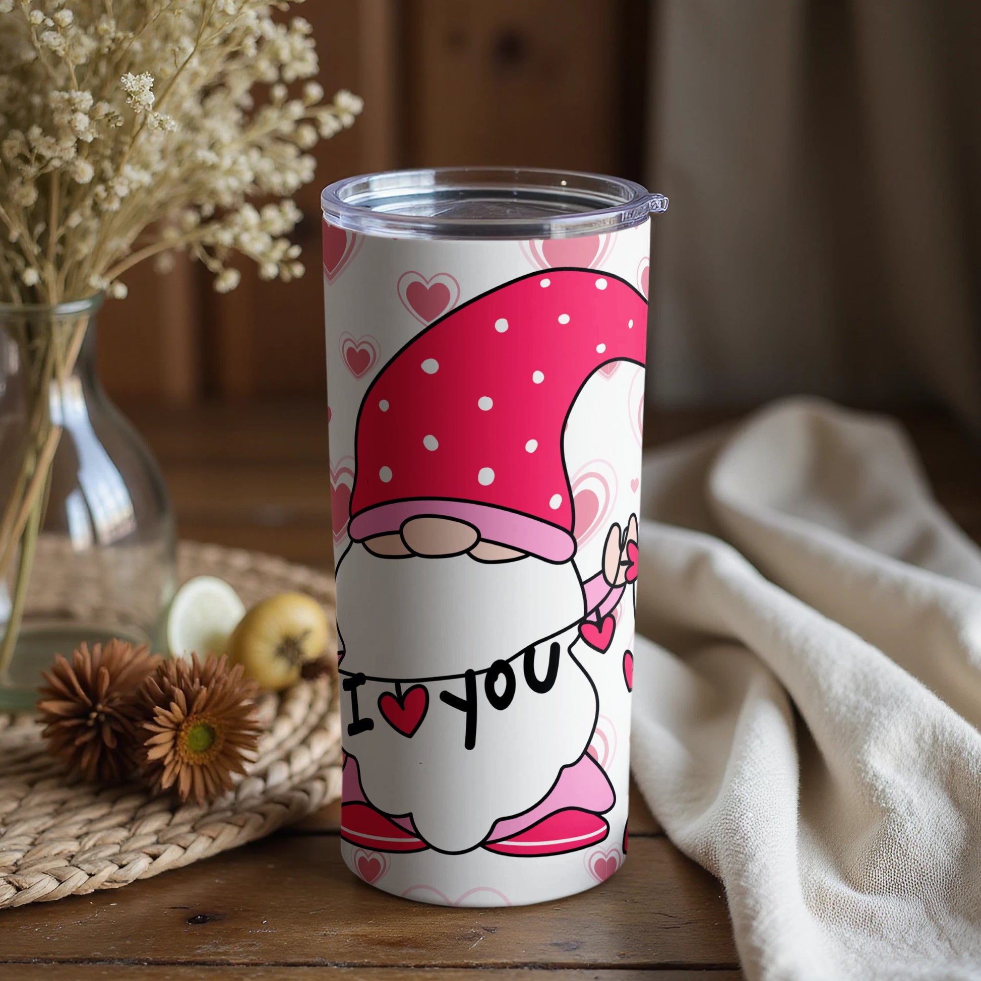Enchanting Gnome Design I Love You Insulated Tumbler