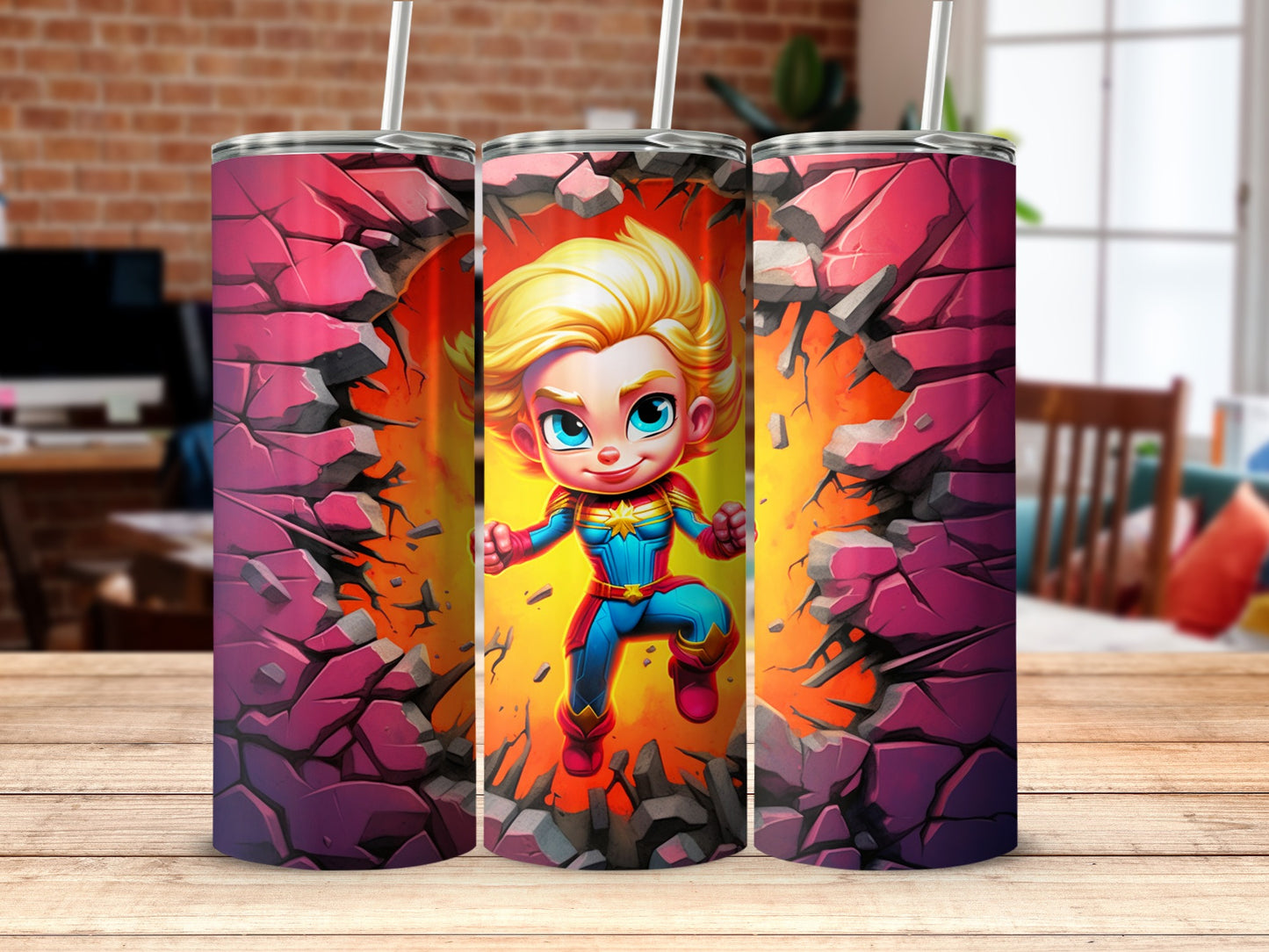 Superhero Themed Colorful Tumbler for Kids