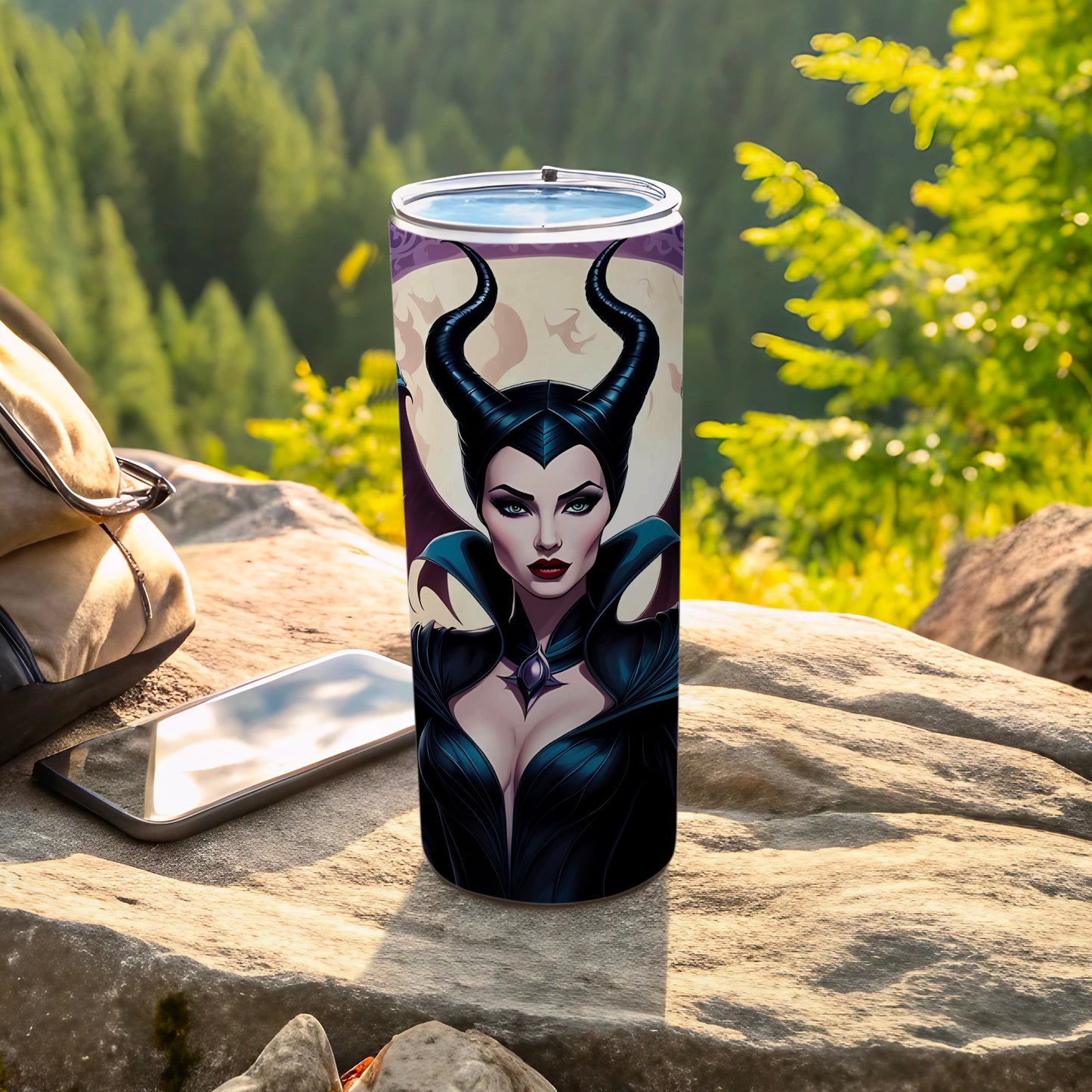 Villain Themed Tumbler Featuring Dark Sorceress Illustration