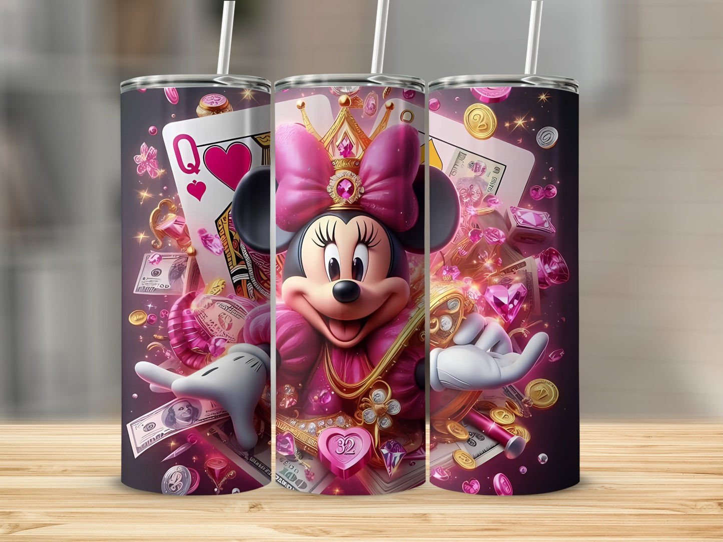 Queen of Hearts Minnie Mouse Design Custom Tumbler