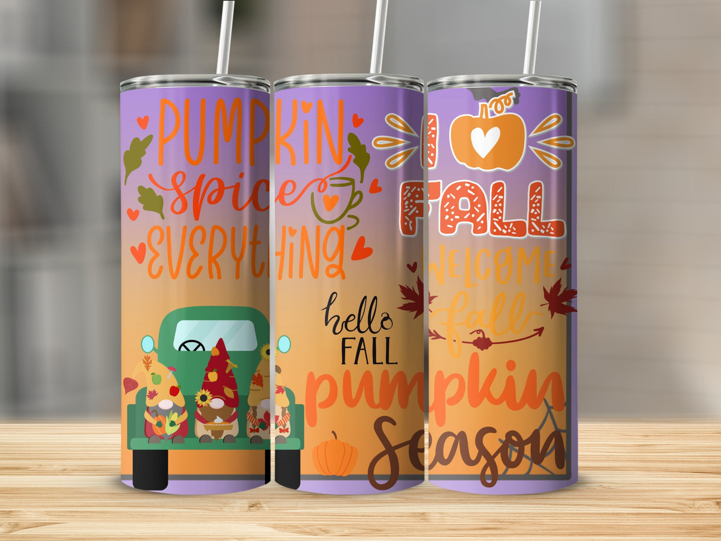 Hello Fall Pumpkin Spice Welcome Fall Tumbler Set