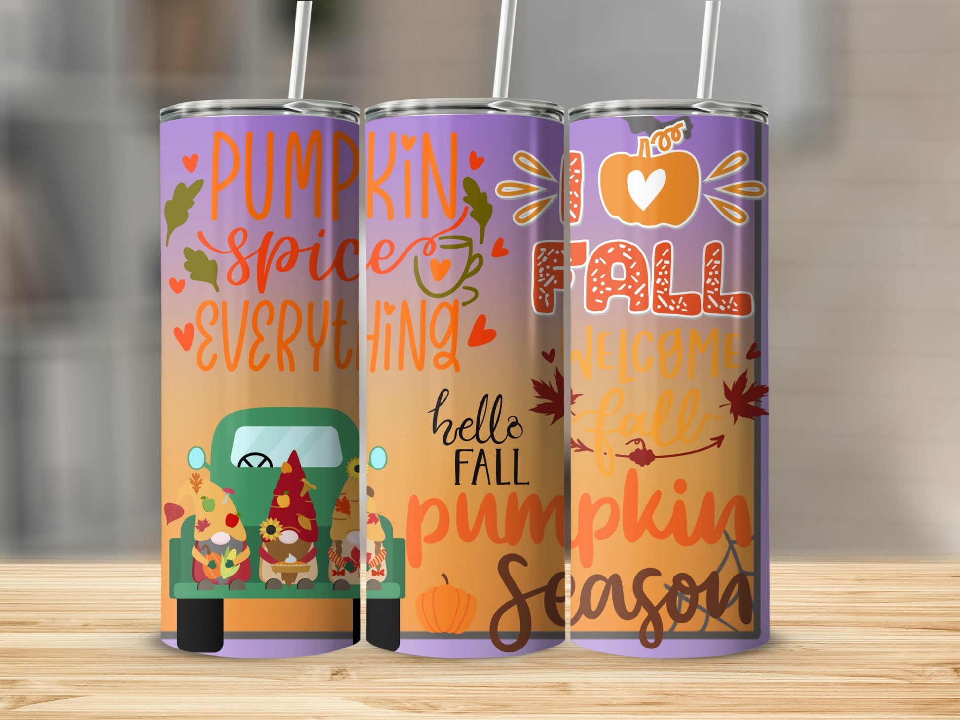 Hello Fall Pumpkin Spice Welcome Fall Tumbler Set
