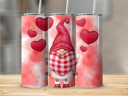 Sweet Valentine Gnome Drinkware with Heart Accents