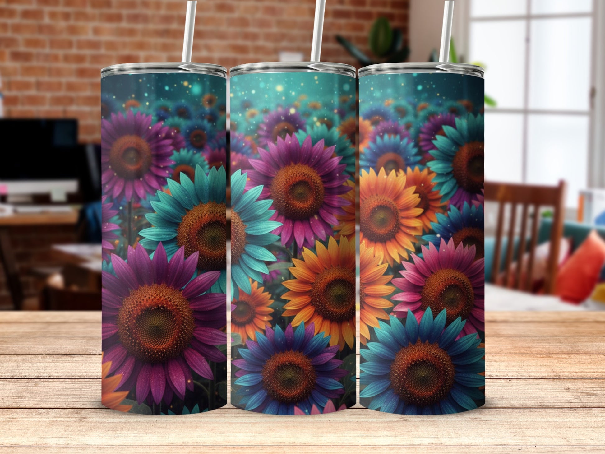 Bright Vibrant Sunflower Design Tumbler product
