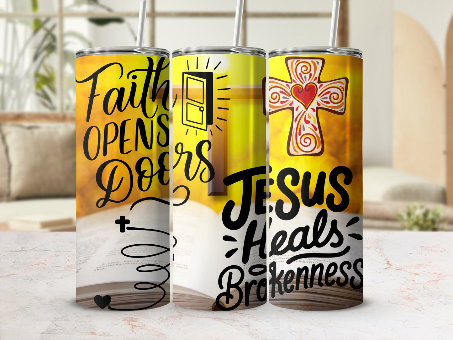 Faith Opens Doors Jesus Heals Brokenness tumbler