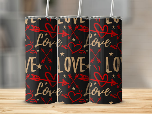 Love and Arrows Themed Tumbler Valentine's Day Gift