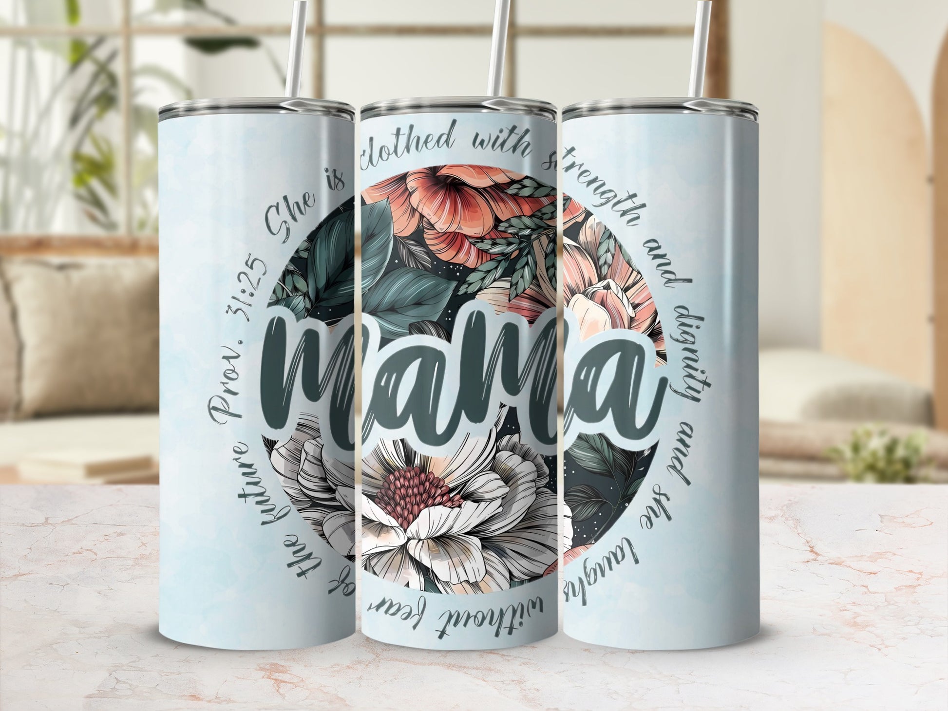 Mama Floral Design Insulated Tumbler Travel Mug