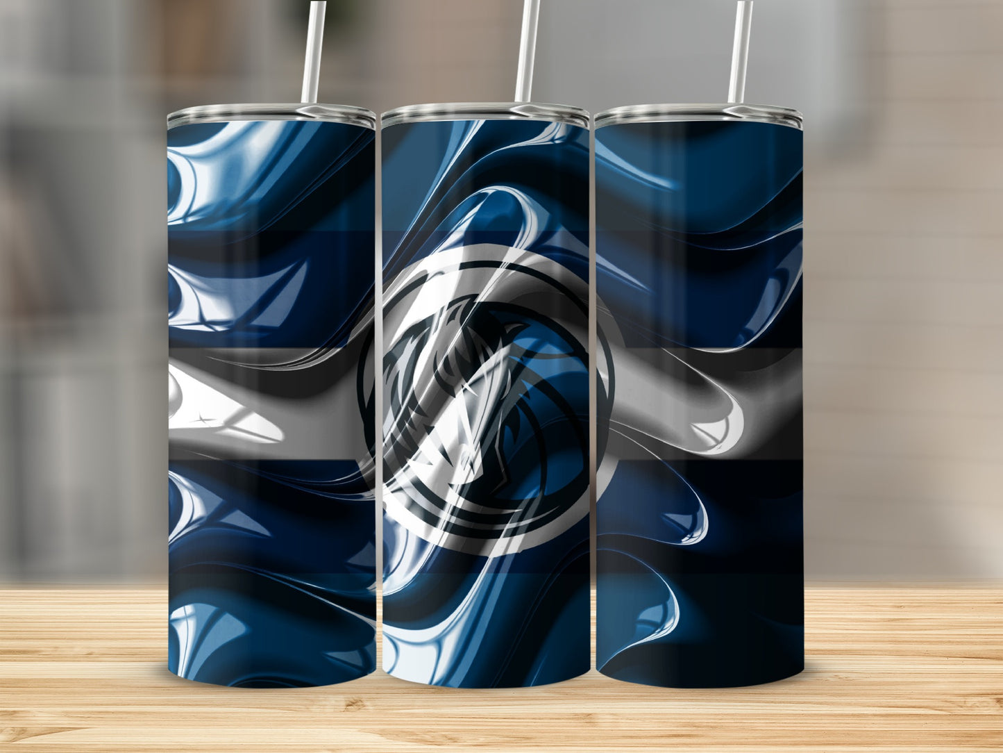 Dallas Mavericks Logo With Abstract Background Art Tumblers