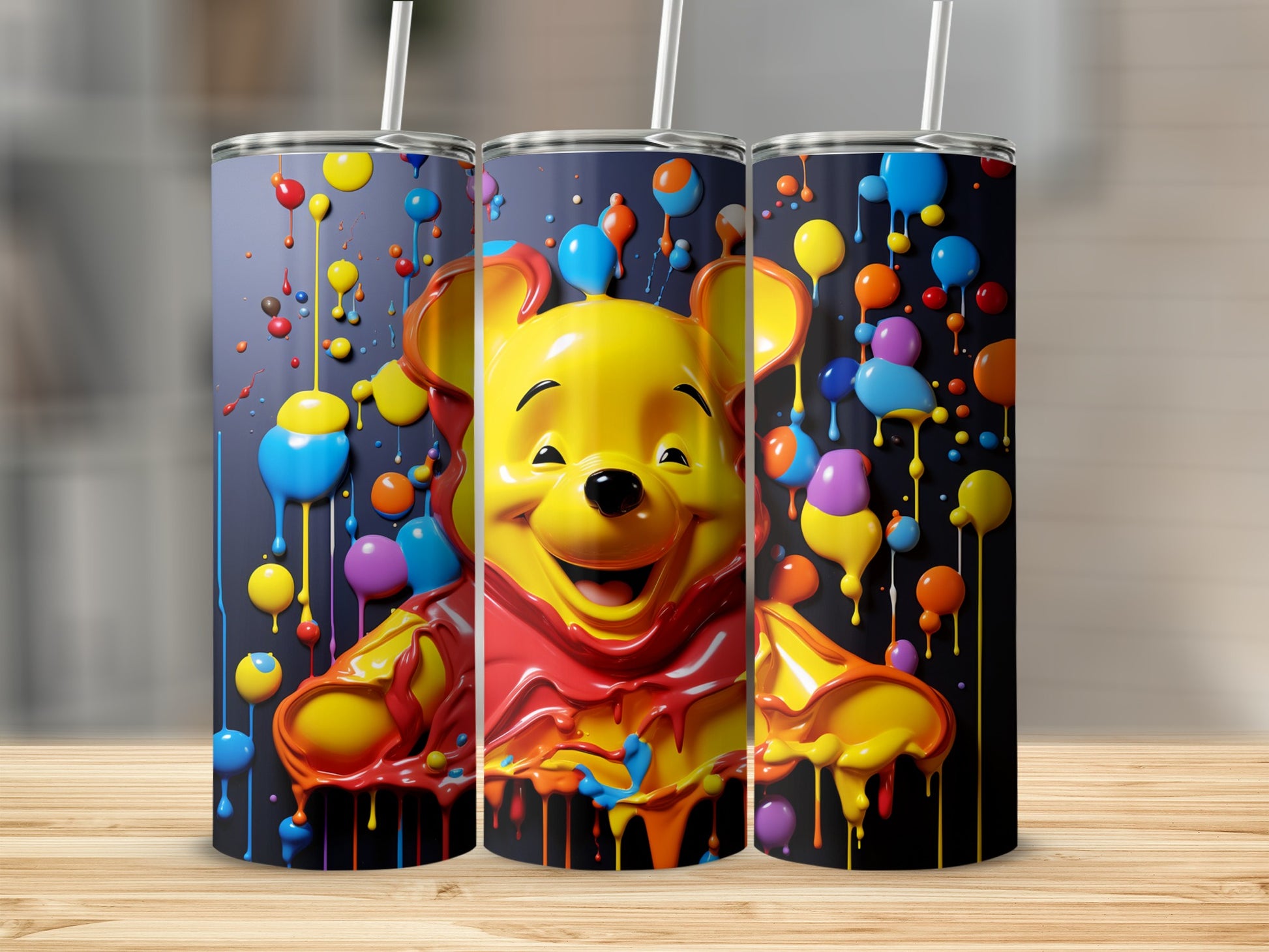 Colorful Cartoon Bear Tumbler Perfect for Kids
