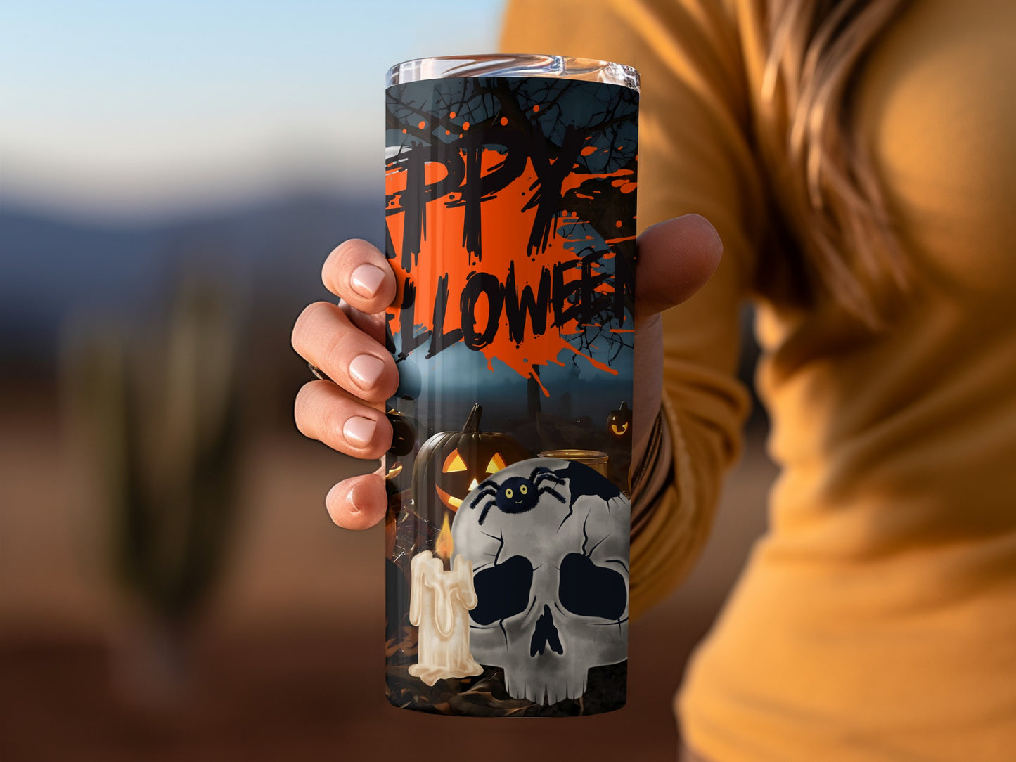 Happy Halloween Skull and Spider Insulated Tumbler