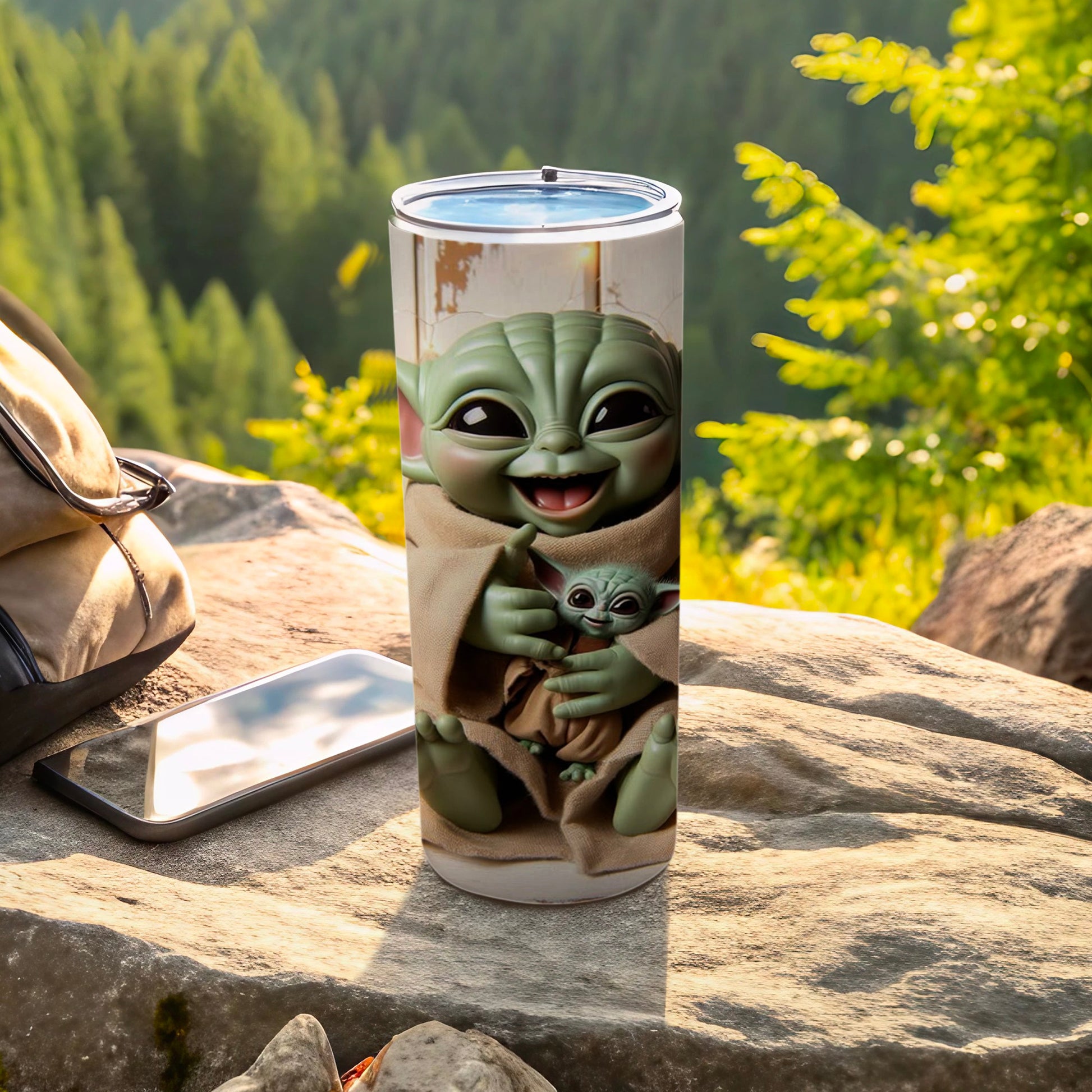 Adorable Baby Yoda Tumbler for Outdoor Adventures