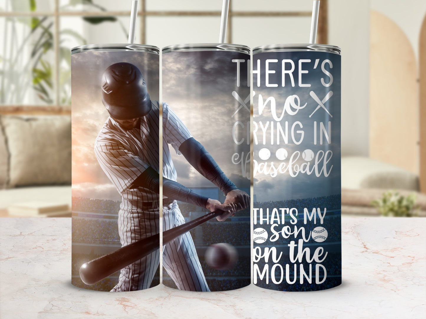No Crying in Baseball That's My Son on the Mound Tumbler