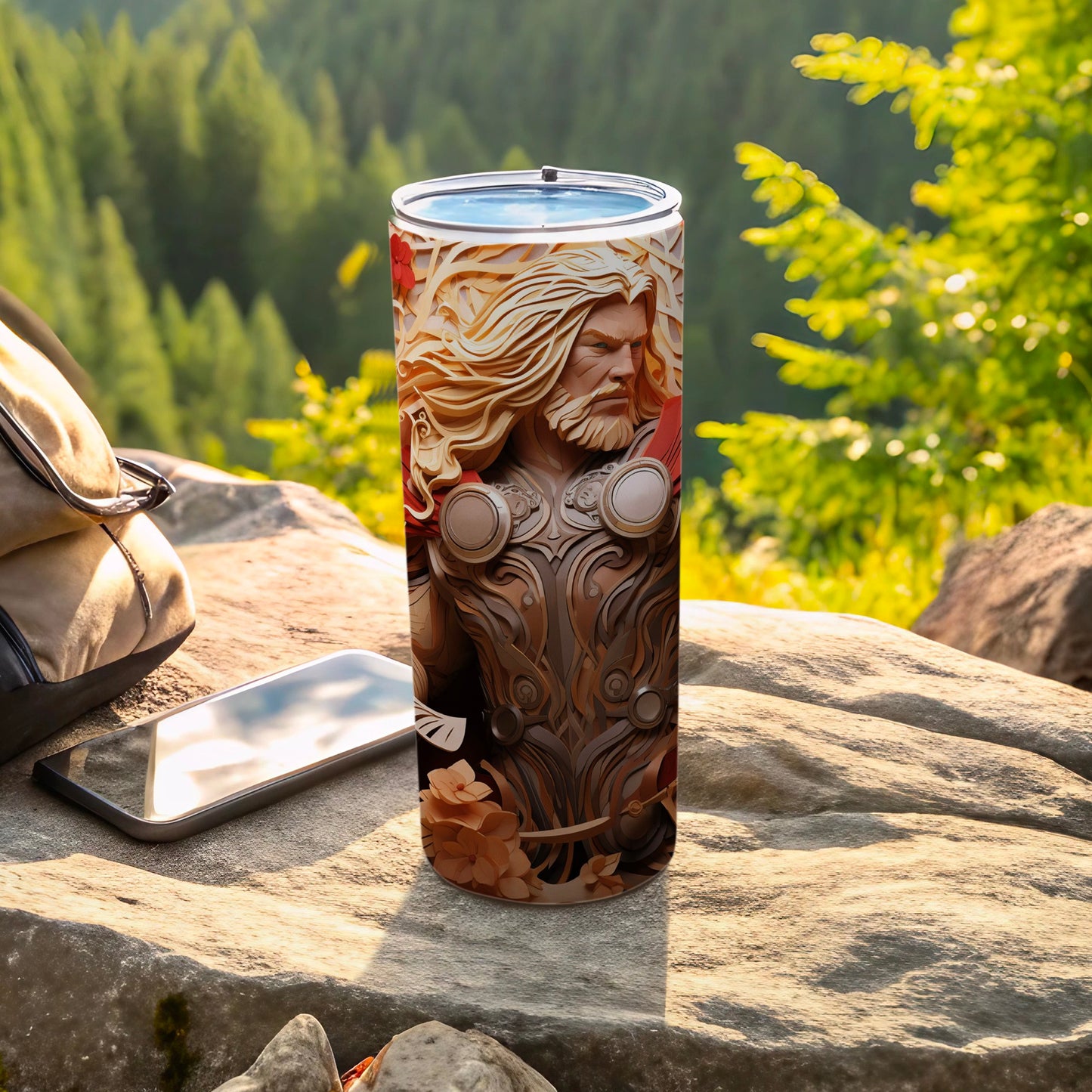 Viking Hero Insulated Tumbler with Norse Mythology Design