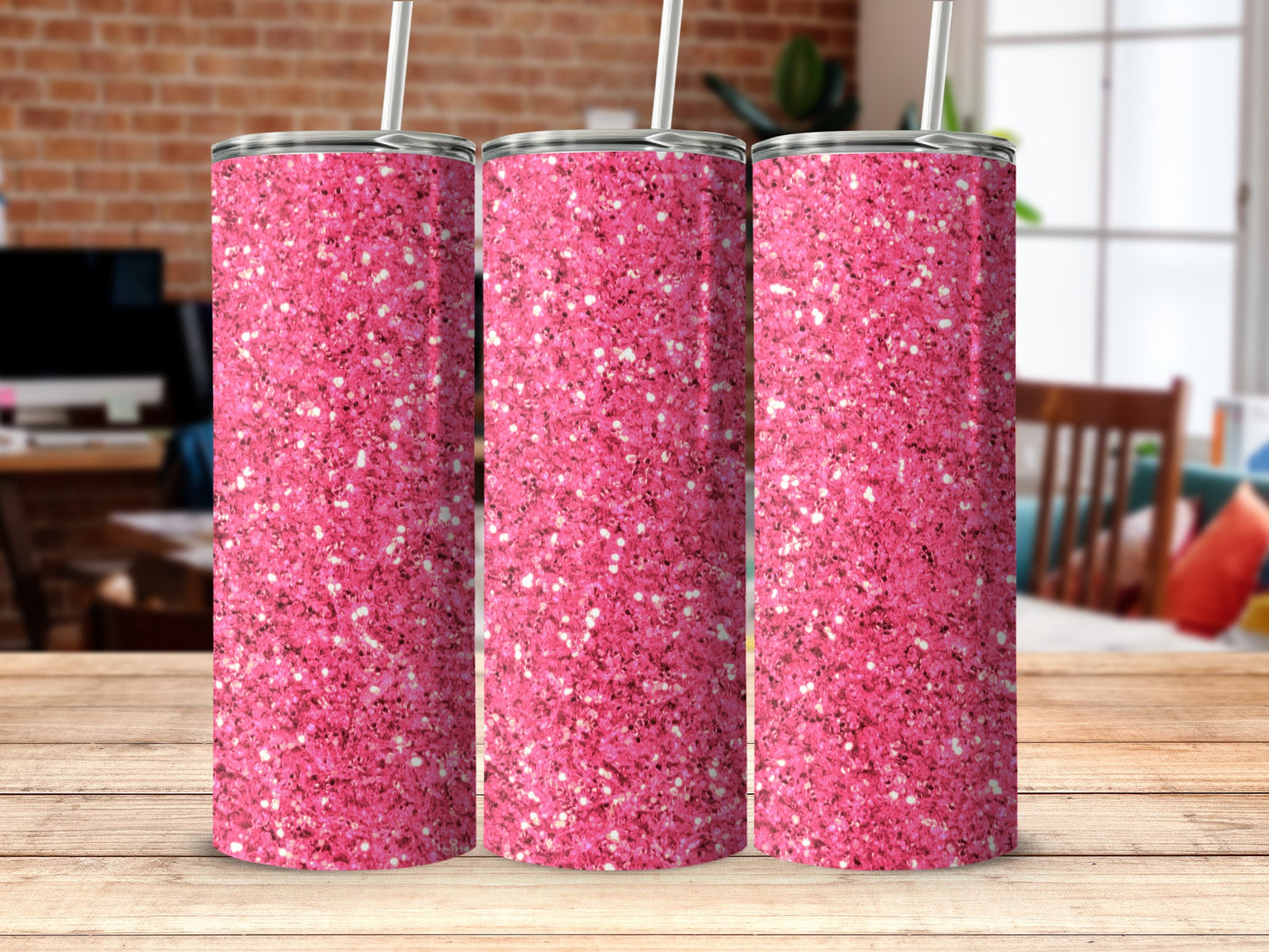Pink Glitter Sparkle Tumblers for Stylish Beverages