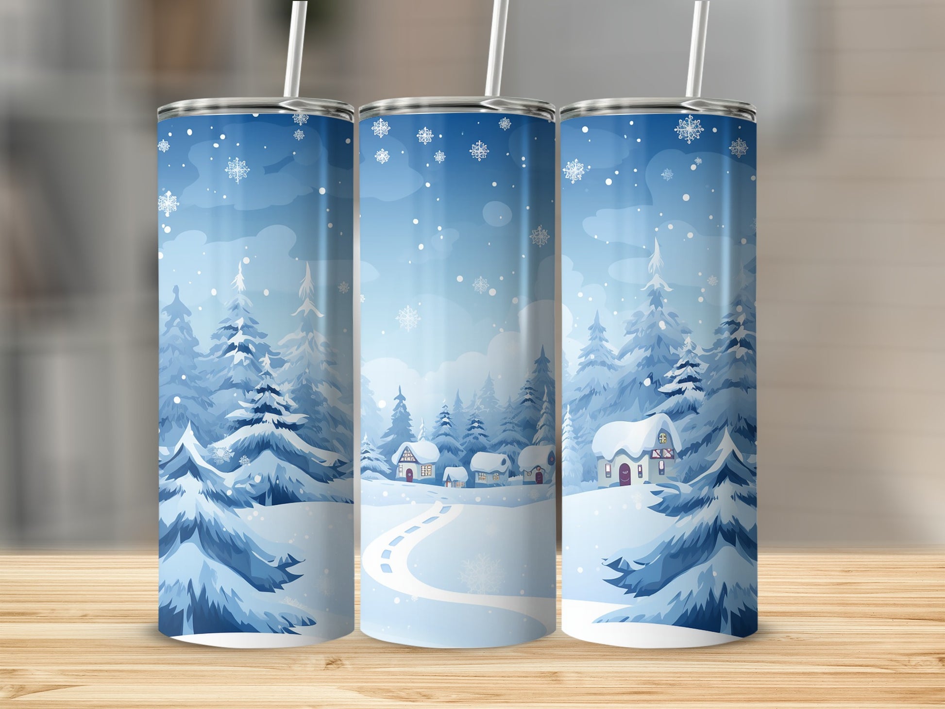 Winter Wonderland Snowy Forest Scene Tumbler product