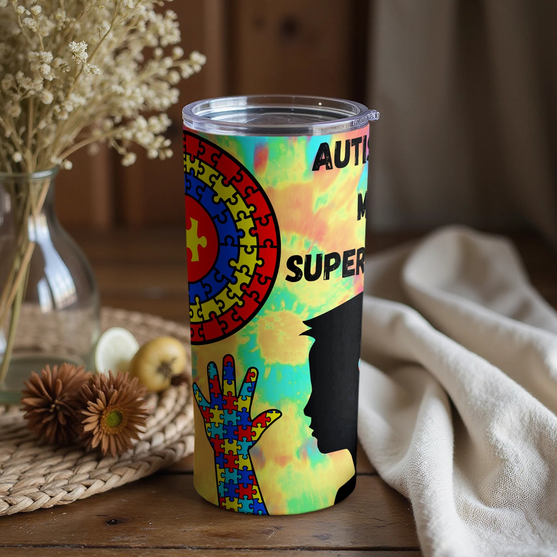 Autism is my superpower tumbler artwork product