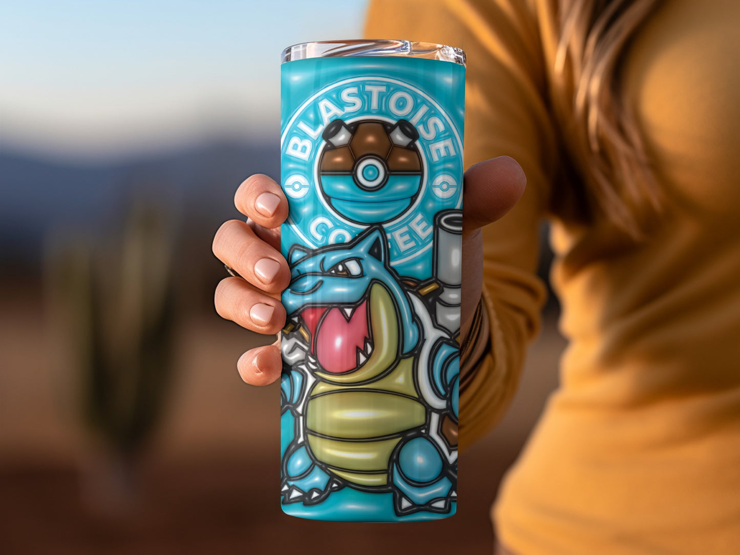 Blastoise Coffee Theme Insulated Tumbler Cup Travel Mug