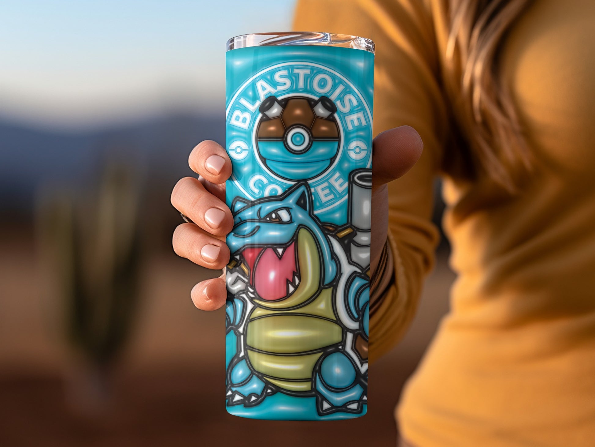 Blastoise Coffee Theme Insulated Tumbler Cup Travel Mug