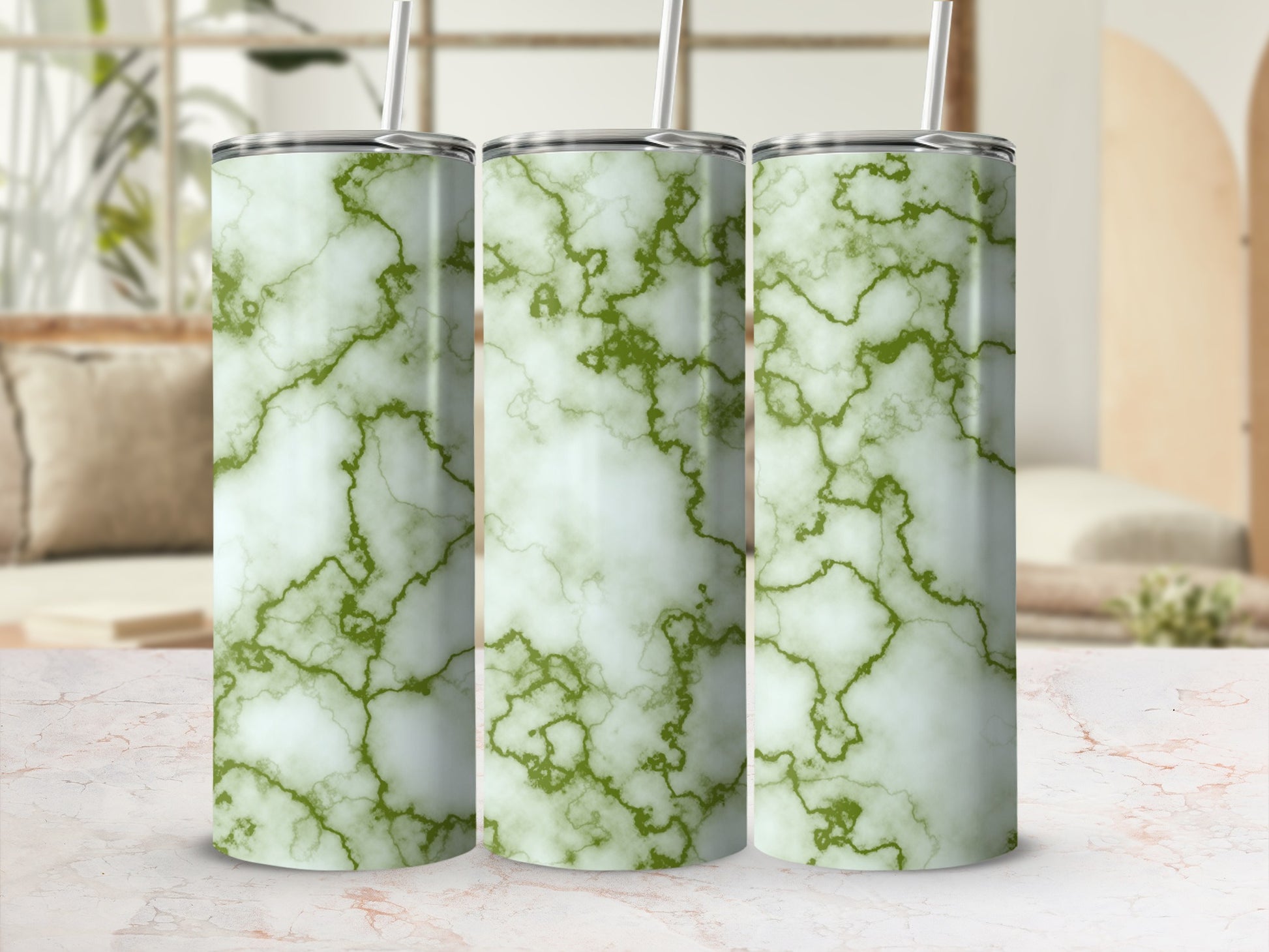 Elegant Green Marble Pattern Tumbler product type