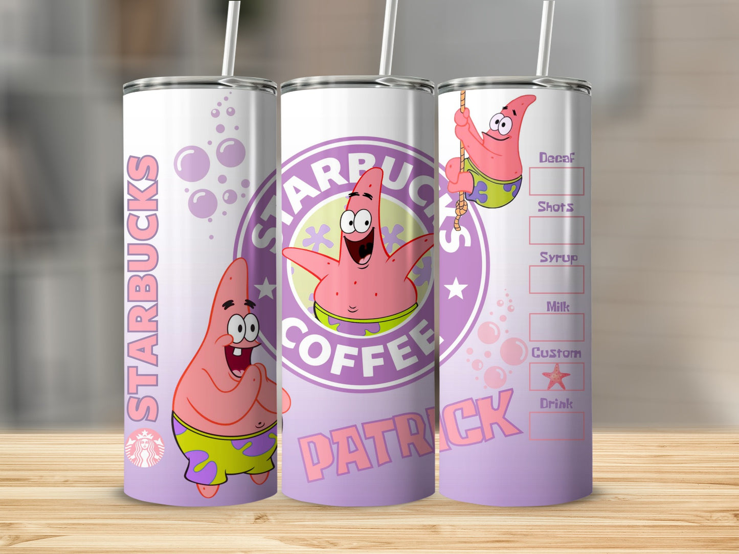 Patrick Starbucks Coffee Custom Drink Tumbler