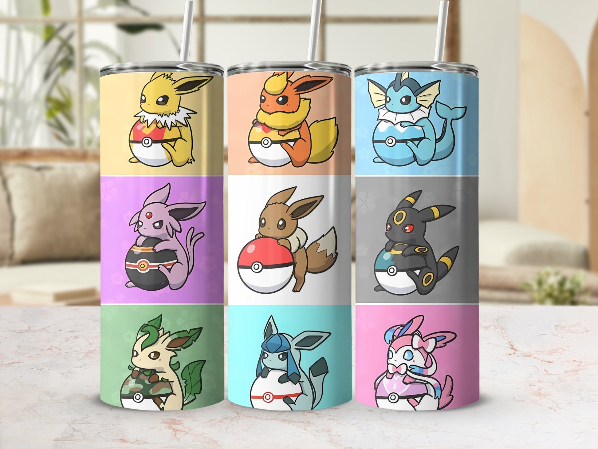 Adorable Eeveelution Characters Tumbler Cups Collection