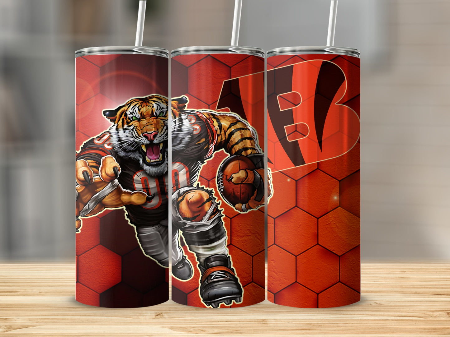 Cincinnati Bengals Football Tiger Design Team Logo Tumblers