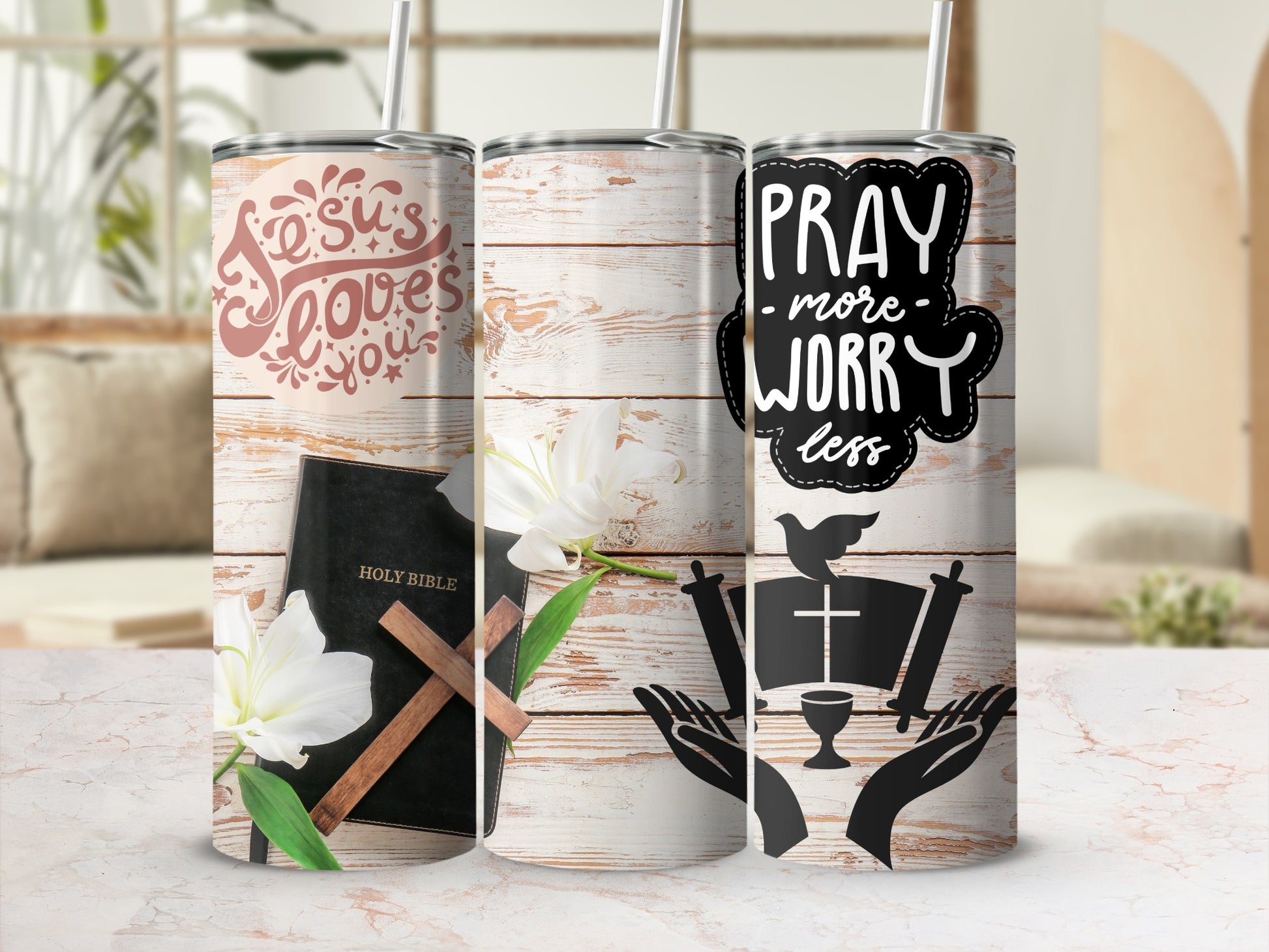 Inspirational Christian Stainless Steel Tumbler Set