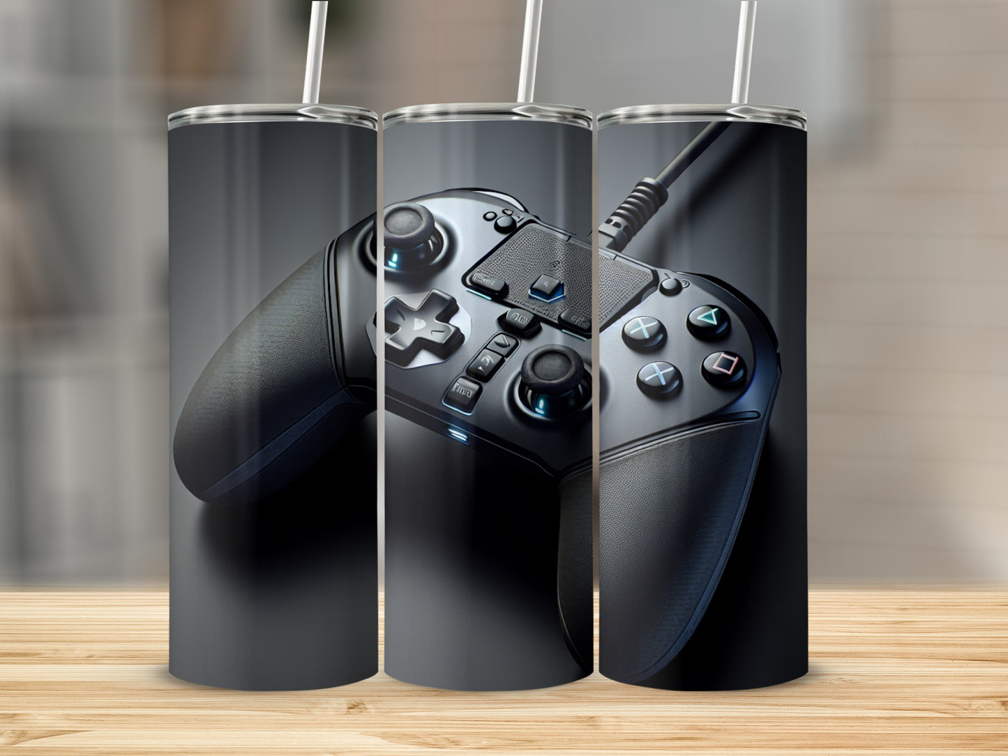 Sleek Gaming Tumbler Featuring Modern Controller Design
