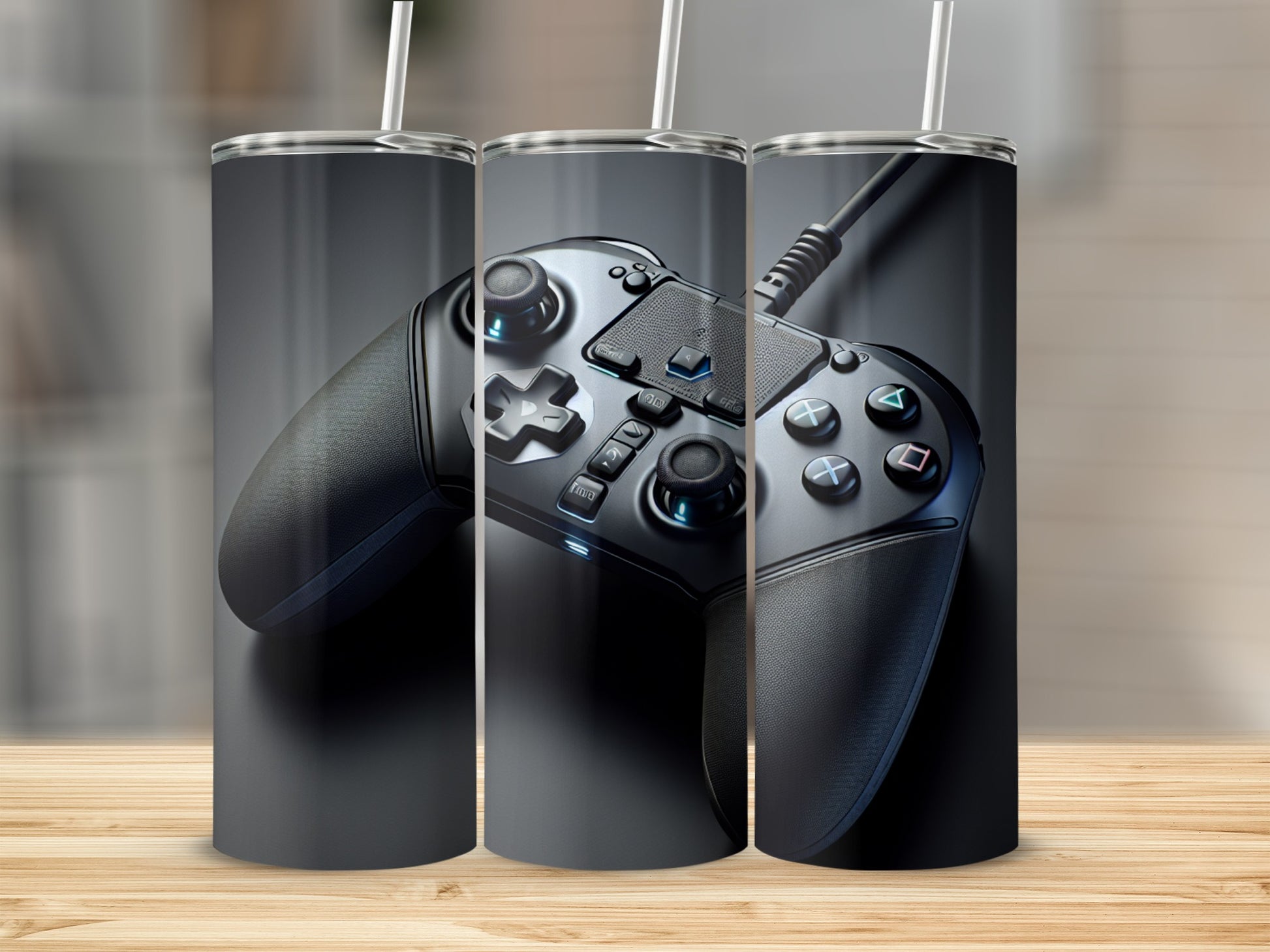 Sleek Gaming Tumbler Featuring Modern Controller Design