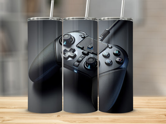 Sleek Gaming Tumbler Featuring Modern Controller Design