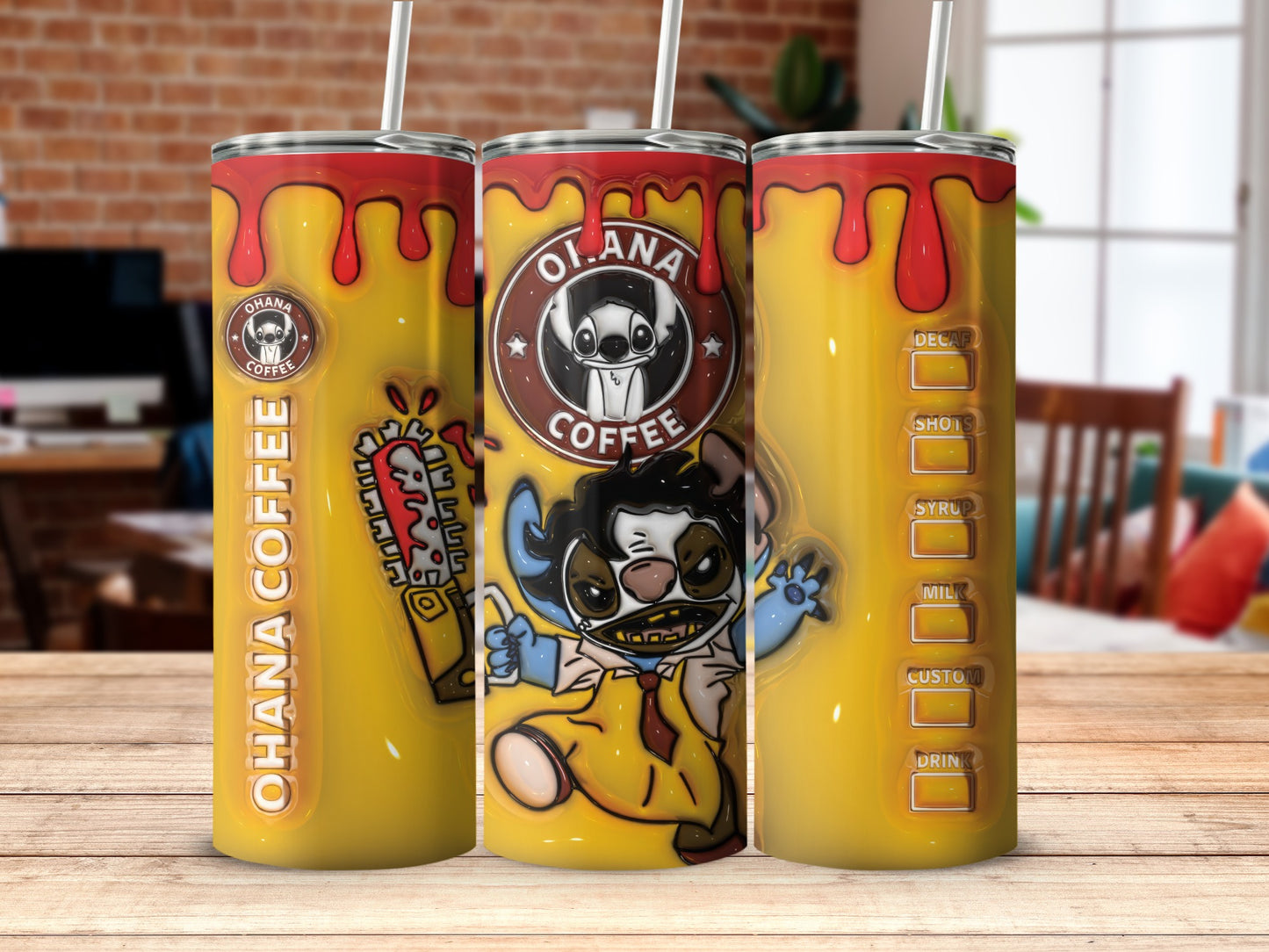Funny Ohana Coffee Custom Insulated Tumbler