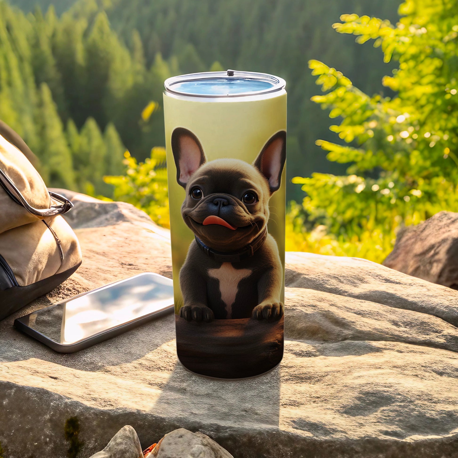 Adorable French Bulldog Design Travel Tumbler