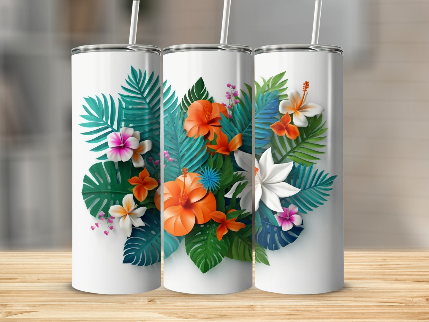 Tropical Floral Design Insulated Tumbler Product