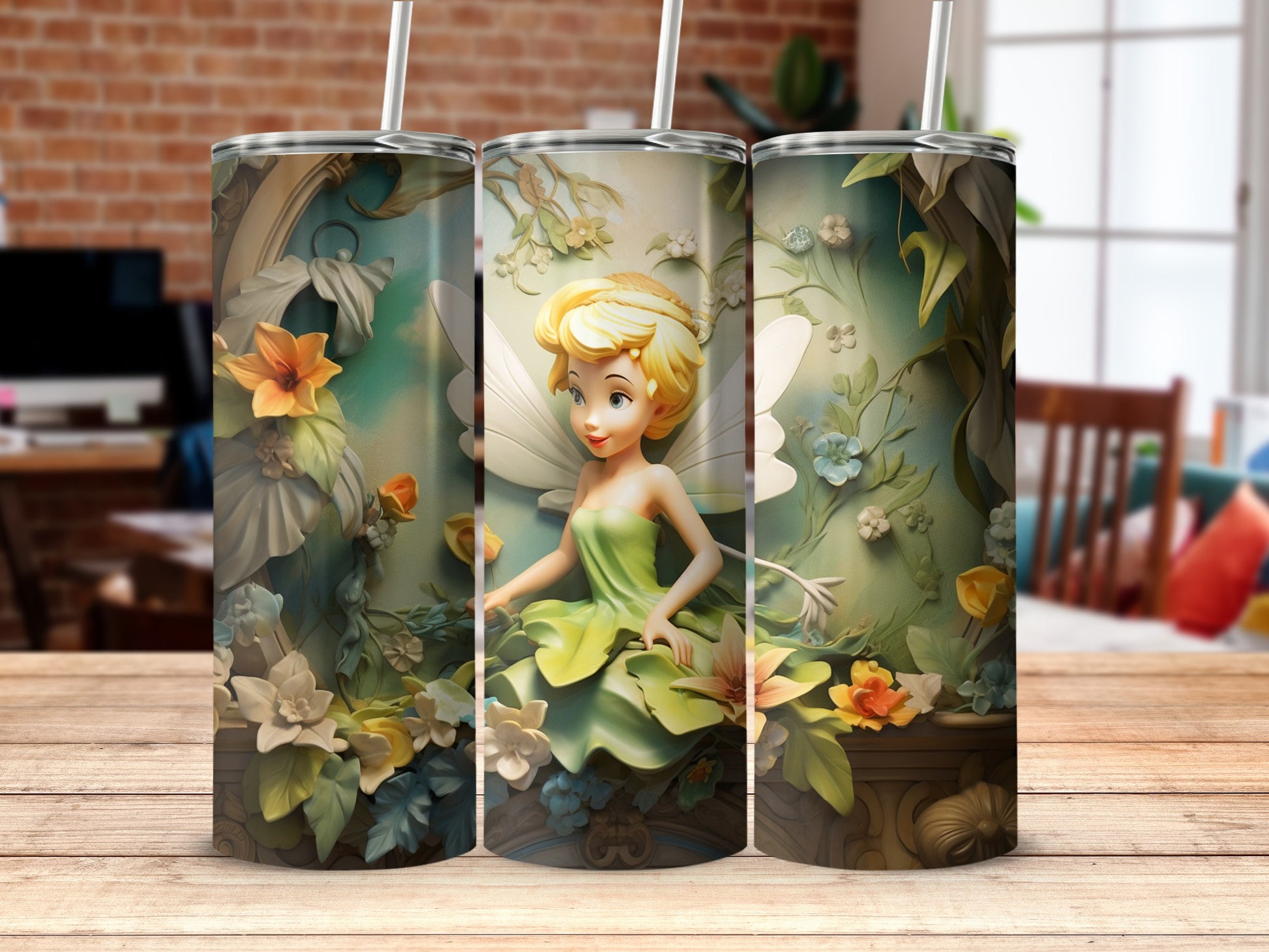 Enchanting Fairy Design Tumbler with Floral Accents