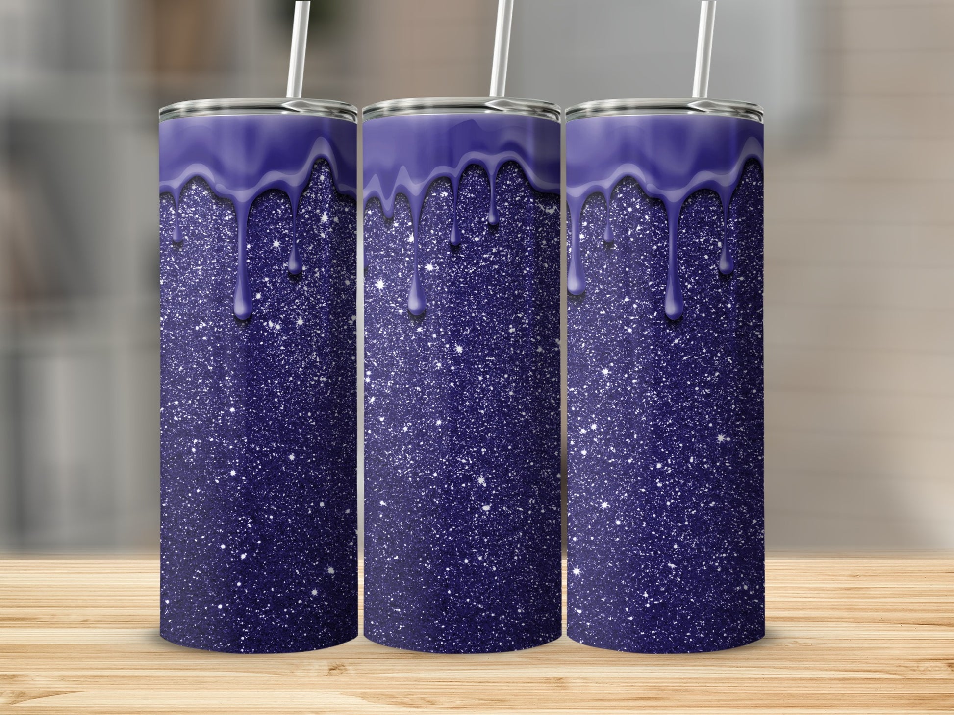 Sparkling Purple Glitter Drip Tumbler for Stylish Use