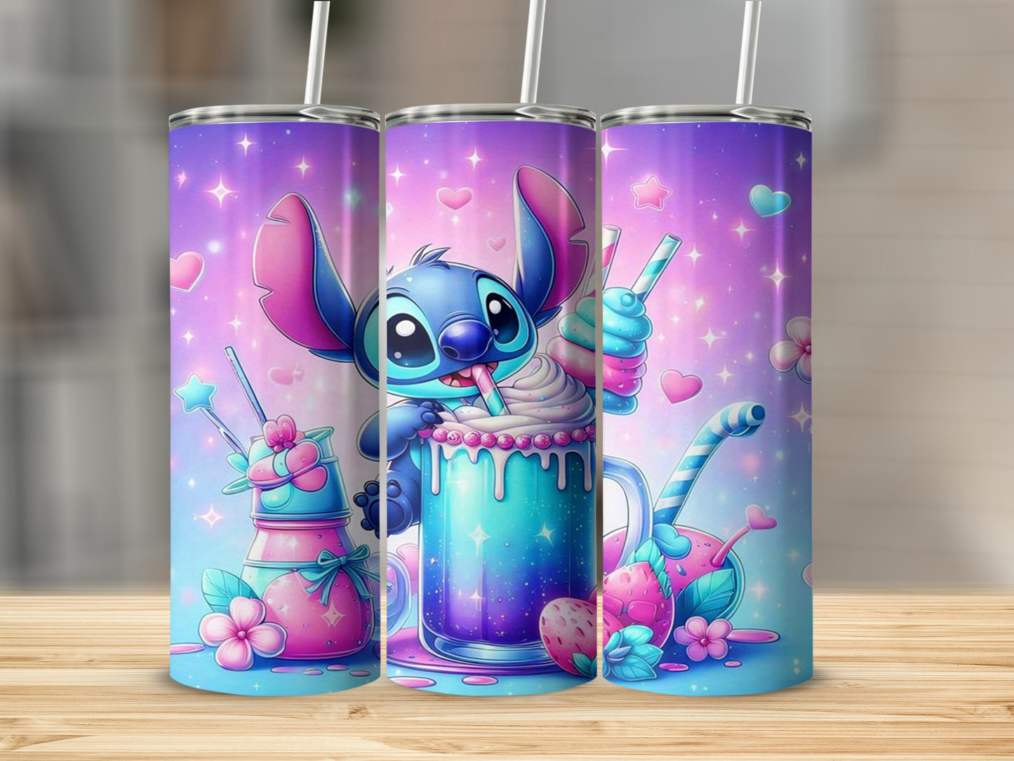 Adorable Alien Character Cup with Colorful Drink Design