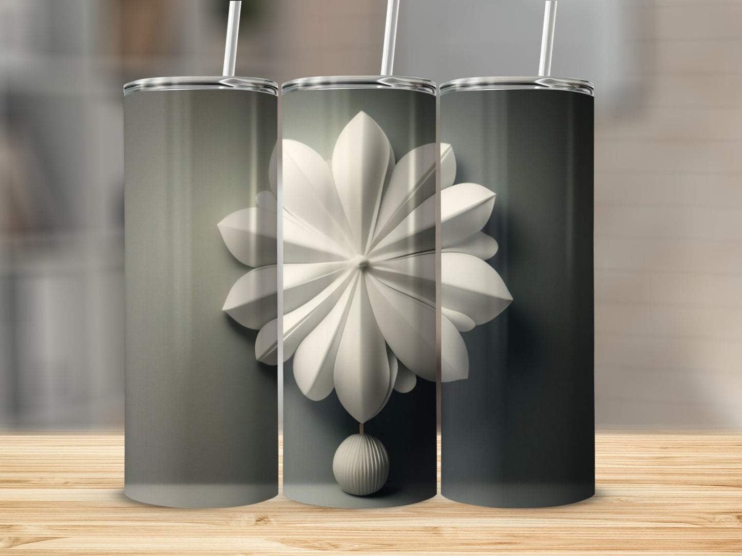 Elegant Flower Design Tumbler with Lid Secure Drinkware