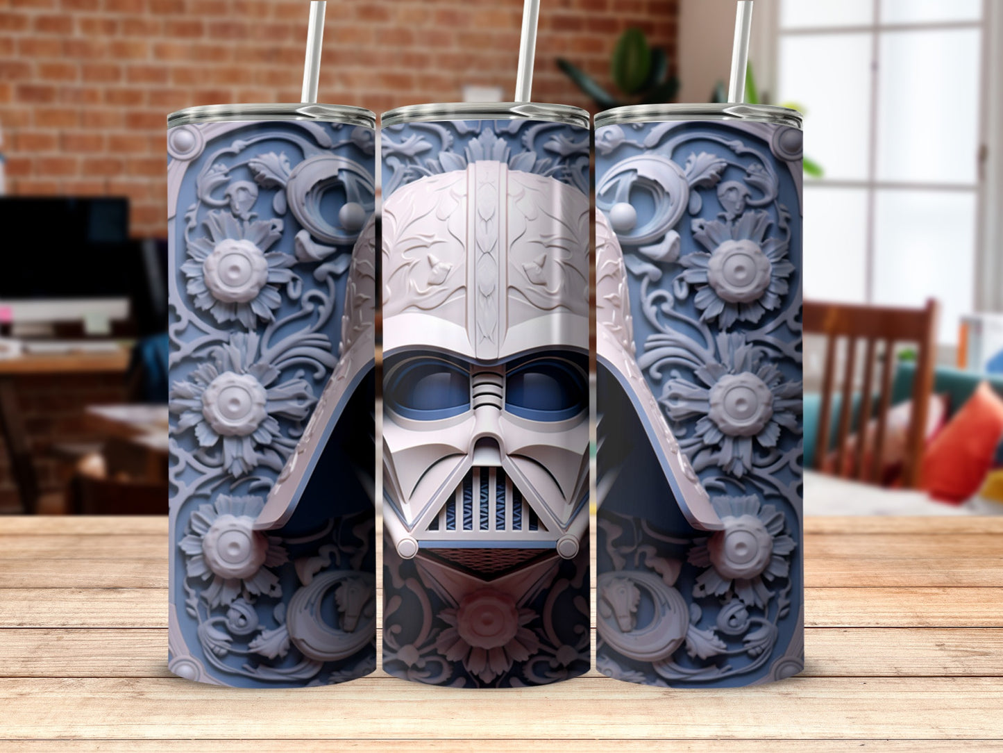 Detailed Darth Vader Art on Elegant Insulated Travel Mug